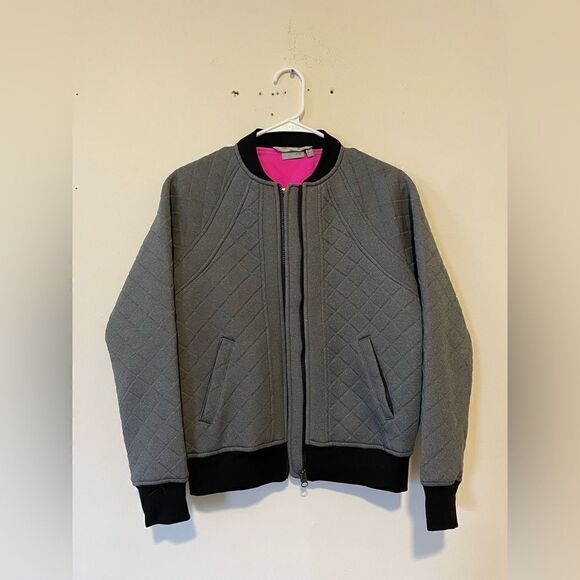 Athleta Infusion Grey Quilted Bomber Jacket - Picture 2 of 11